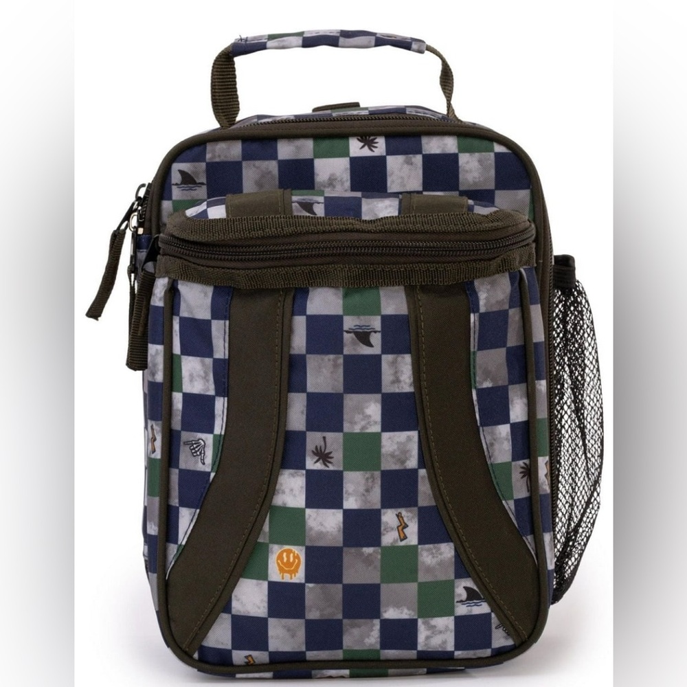 NWT Kids Checkered lunch box with smiley Print
